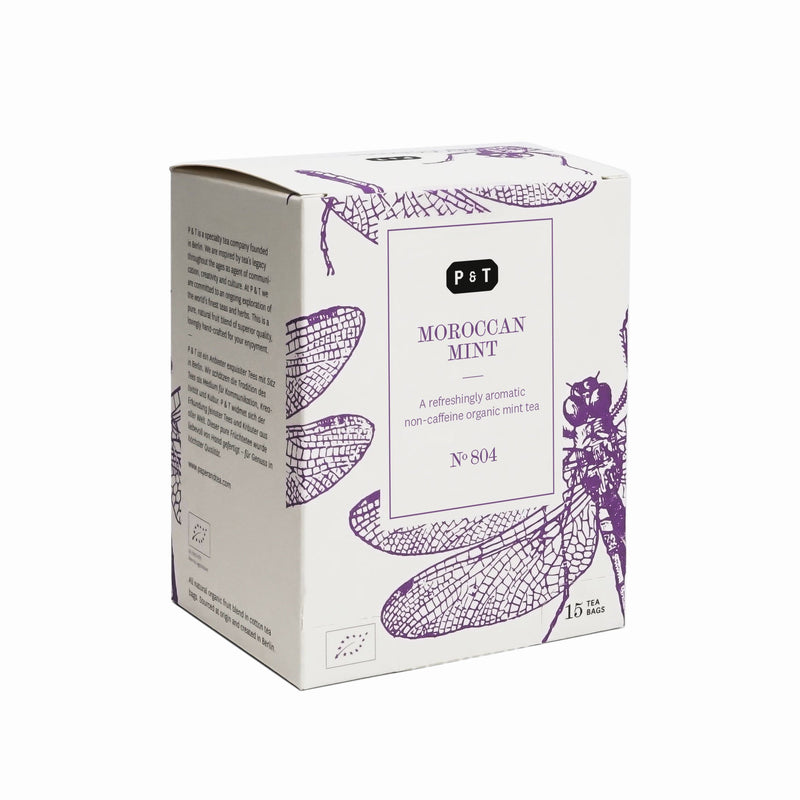 Ein erfrischender koffeinfreier Bio-Minztee erfrischend, süß-krautig, zitrus Kräutertee, Ägypten Moroccan Mint N°804 Tee Paper & Tea