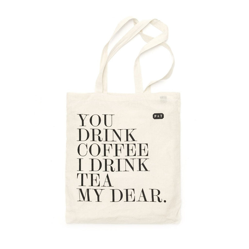 Umhängetasche mit P & T Logo und MY DEAR Motto Aufdruck  P & T Merchandise My Dear Tote Bag Accessoire Paper & Tea